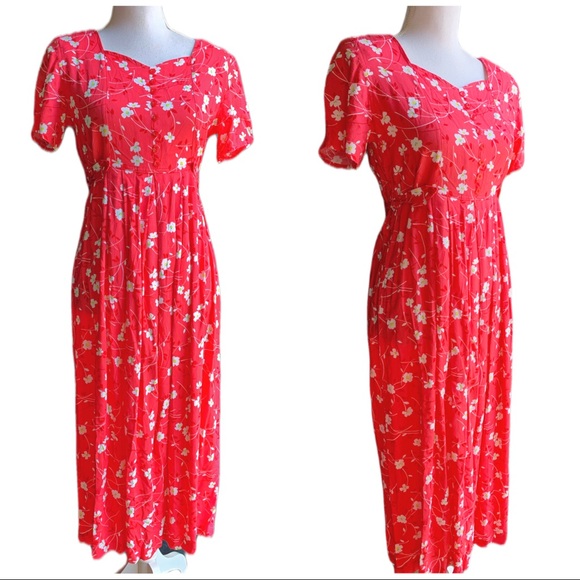 Vintage Pleated Floral Short Dress main image 1